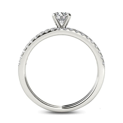 Brautset mit Diamanten 0,75 ct. Gesamtgewicht in 14K Weißgold