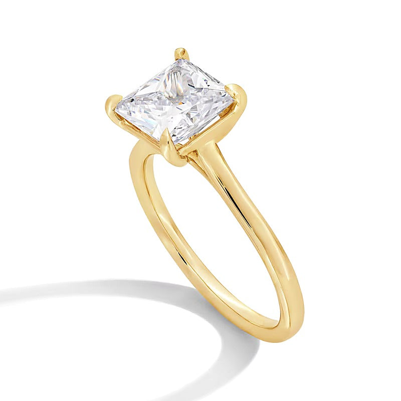 3.0 CT. Labordiamant-Solitär-Verlobungsring im Princess-Schliff in 14K Gelbgold (F/VS2)