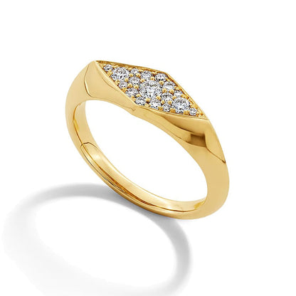0.25 ct. Gesamtgewicht geometrischer Fashion-Ring mit Labordiamanten in 10K Gelbgold (F/VS2)