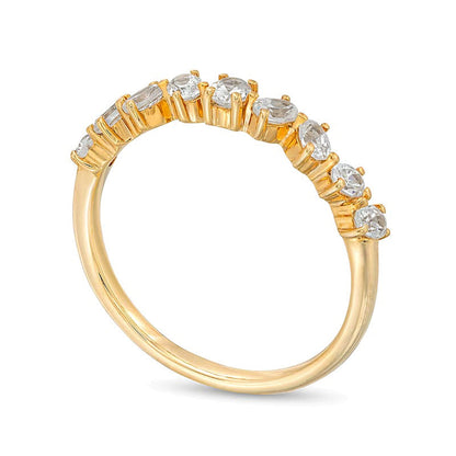 Memoire-Ring mit neun ovalen Diamanten im Wechsel, 0.5 ct. Gesamtgewicht, in 14K Gelbgold