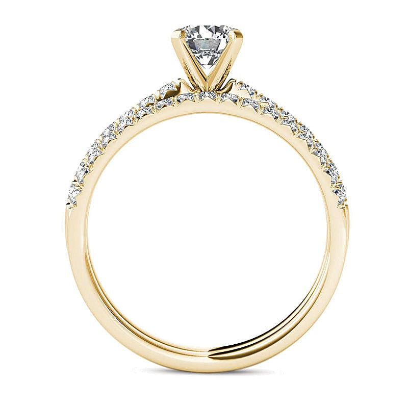 Diamant-Brautset 1.0 CT. Gesamtgewicht in 14K Gelbgold
