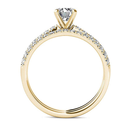 Diamant-Brautset 1.0 CT. Gesamtgewicht in 14K Gelbgold