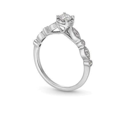 0,33 ct. Gesamtgewicht Diamant-Verlobungsring im Vintage-Stil in 14K Weißgold