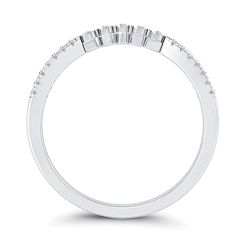 0.07 ct. Gesamtgewicht Diamant "V"-Ring in 10K Weißgold