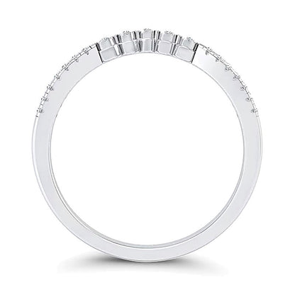 0.07 ct. Gesamtgewicht Diamant "V"-Ring in 10K Weißgold