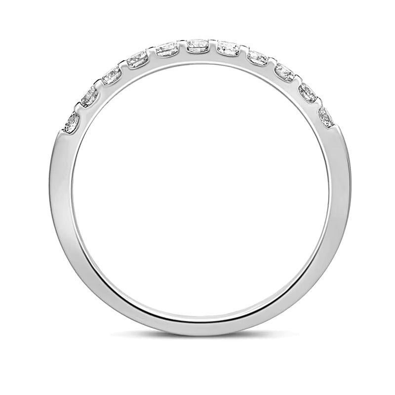Memoire-Ring mit 0.38 ct. Gesamtgewicht Diamanten, elf Steine, in 10K Weißgold