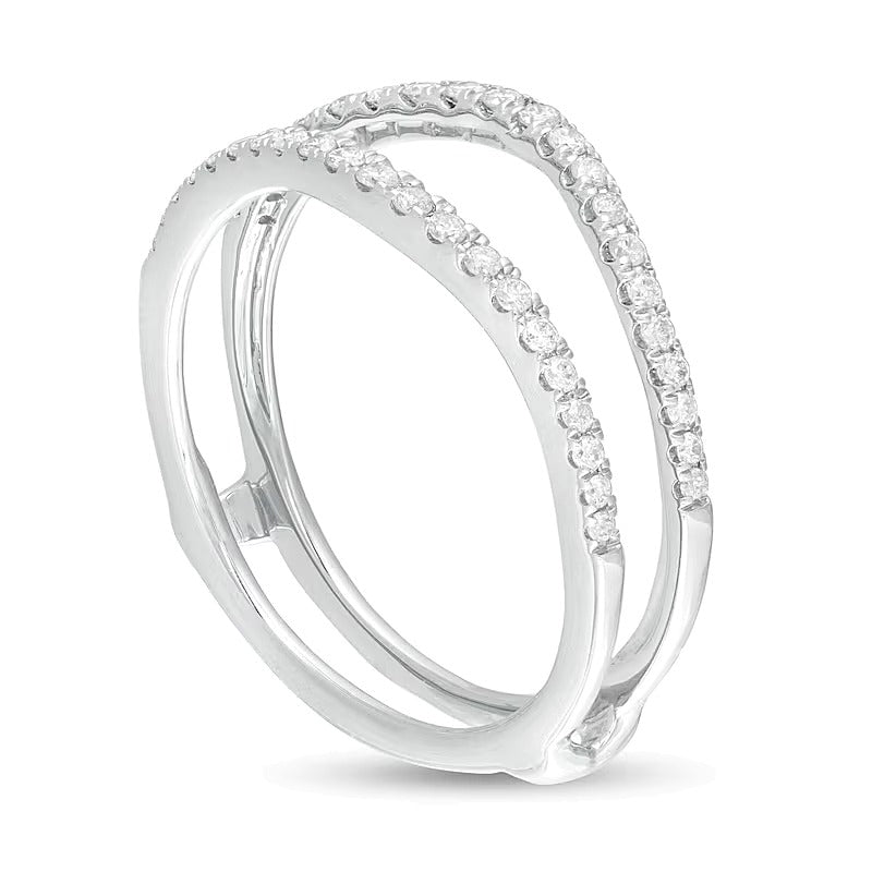 0.25 ct. Gesamtgewicht Diamant Solitär-Enhancer im Konturdesign in 10K Weißgold