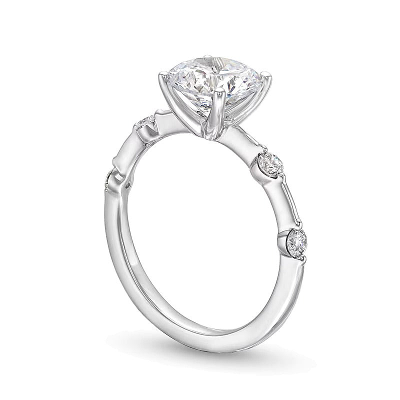 2,25 ct. Gesamtgewicht Labordiamant Solitär mit seitlichem Besatz Verlobungsring in 14K Weißgold (F/SI2)