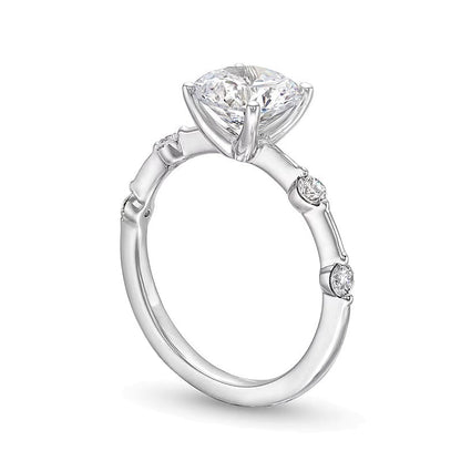 2,25 ct. Gesamtgewicht Labordiamant Solitär mit seitlichem Besatz Verlobungsring in 14K Weißgold (F/SI2)