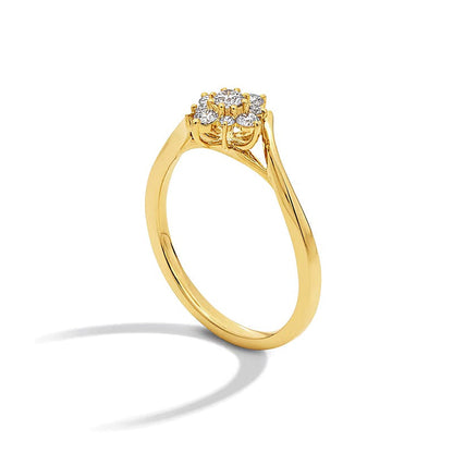 0,25 ct. Gesamtgewicht Bypass Ring mit Labordiamanten in 10K Gelbgold (F/VS2)