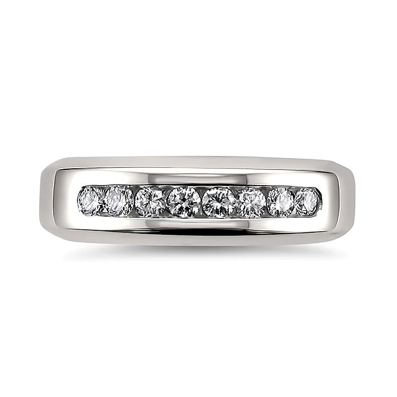 0.5 CT. Gesamtgewicht Diamant Ring mit acht Steinen kanalgefasst in 14K Weißgold