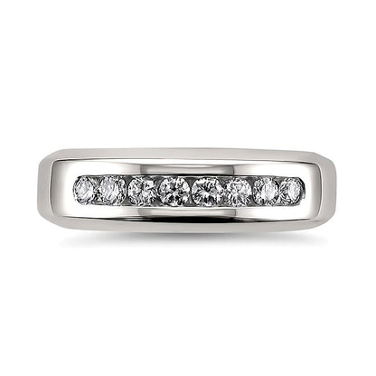 0.5 CT. Gesamtgewicht Diamant Ring mit acht Steinen kanalgefasst in 14K Weißgold