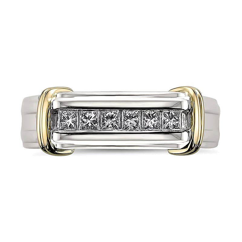 0.5 ct. Gesamtgewicht Diamant-Ring in 14K Zweifarben-Gold