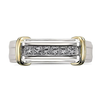 0.5 ct. Gesamtgewicht Diamant-Ring in 14K Zweifarben-Gold