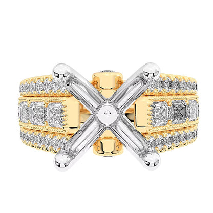 1,75 ct. Gesamtgewicht zertifizierter Labordiamant Semi-Mount Fassung in 14K Gelbgold (F/VS2)