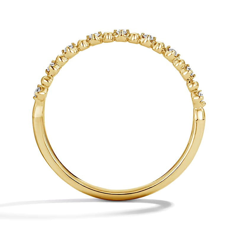 0.07 ct. Gesamtgewicht Diamant Memoire-Ring zum Stapeln in 10K Gelbgold