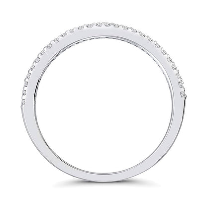 0.17 ct. Gesamtgewicht Diamant Fashion-Ring mit doppelter Reihe in 10K Weißgold