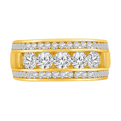 2.0 ct. Gesamtgewicht zertifizierter Ring mit Labordiamanten in 14K Gelbgold (F/VS2)