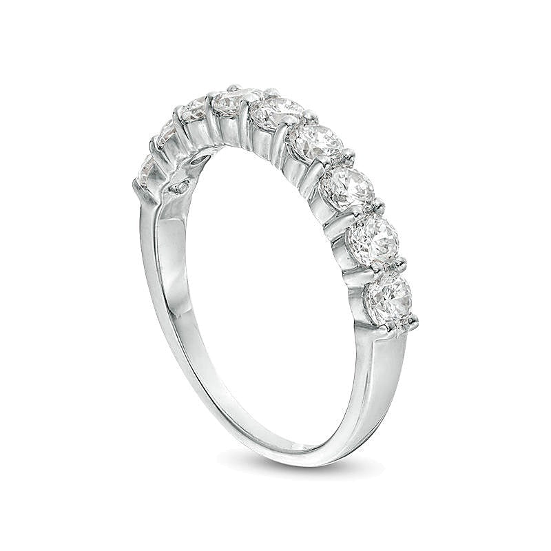 Ehering mit Diamanten 1.0 ct. Gesamtgewicht in 10K Weißgold