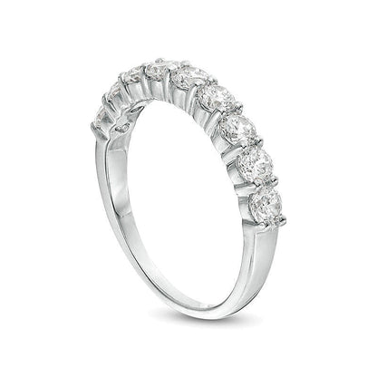 Ehering mit Diamanten 1.0 ct. Gesamtgewicht in 10K Weißgold