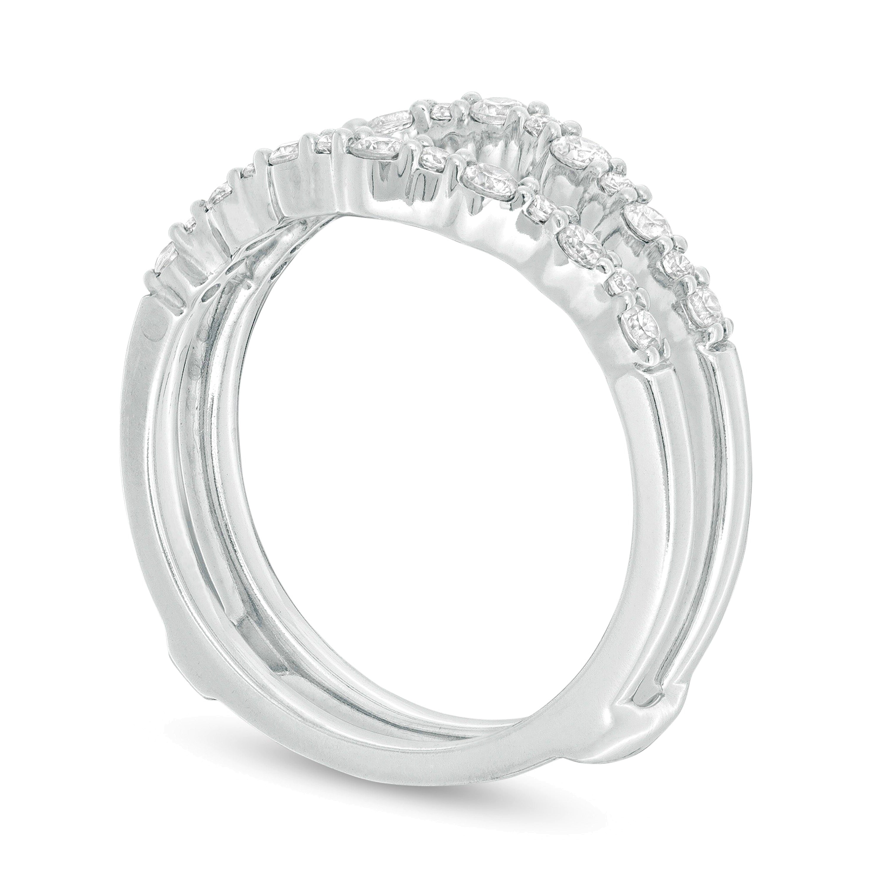 0.38 ct. Gesamtgewicht Diamant Solitär-Enhancer in 14K Weißgold
