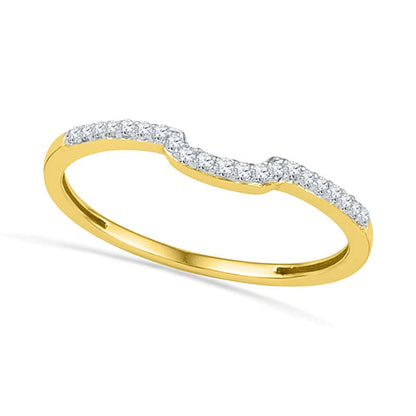 0.33 ct. Gesamtgewicht Diamant Brautset mit Kissenschliff-Rahmen und Doppelreihe in 10K Gelbgold
