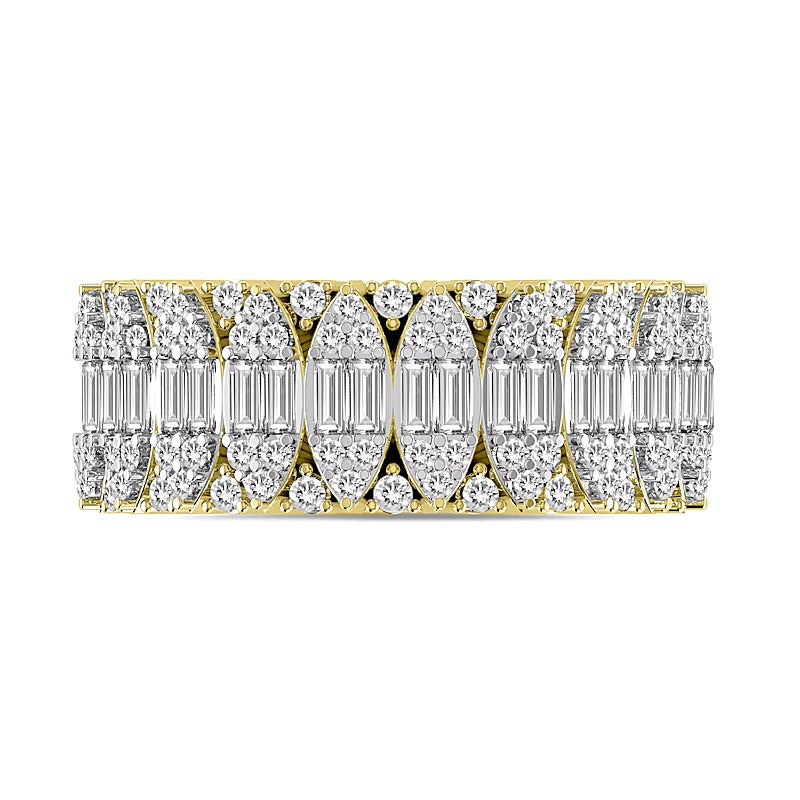 Ring mit mehreren Diamanten 1.0 ct. Gesamtgewicht in 14K Gelbgold