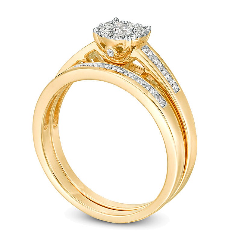 Brautset mit Diamanten 0.5 ct. Gesamtgewicht in 10K Gelbgold
