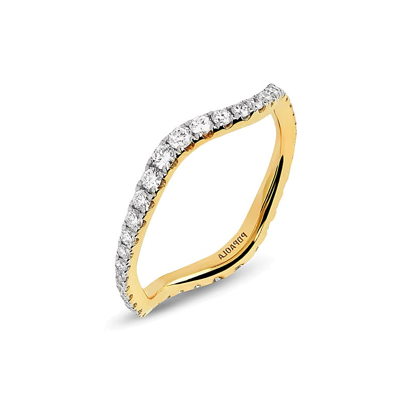 PDPAOLA™ bei Zales 0,5 ct. Gesamtgewicht Labordiamant welliger Ring aus 18K Gelbgold