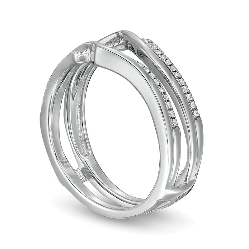 0.13 CT. Gesamtgewicht Diamant Solitär-Enhancer mit Crossover-Design in 14K Weißgold