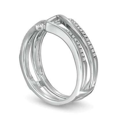 0.13 CT. Gesamtgewicht Diamant Solitär-Enhancer mit Crossover-Design in 14K Weißgold