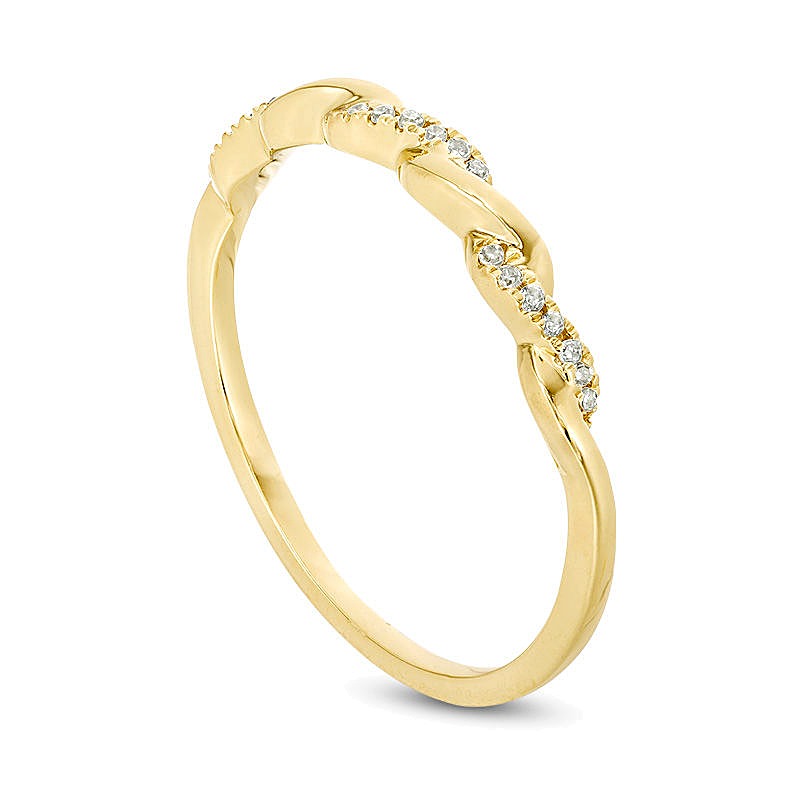 0.05 ct. Gesamtgewicht Diamant Ehering in 10K Gelbgold