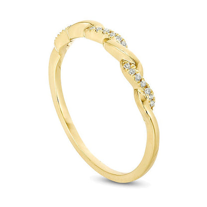 0.05 ct. Gesamtgewicht Diamant Ehering in 10K Gelbgold