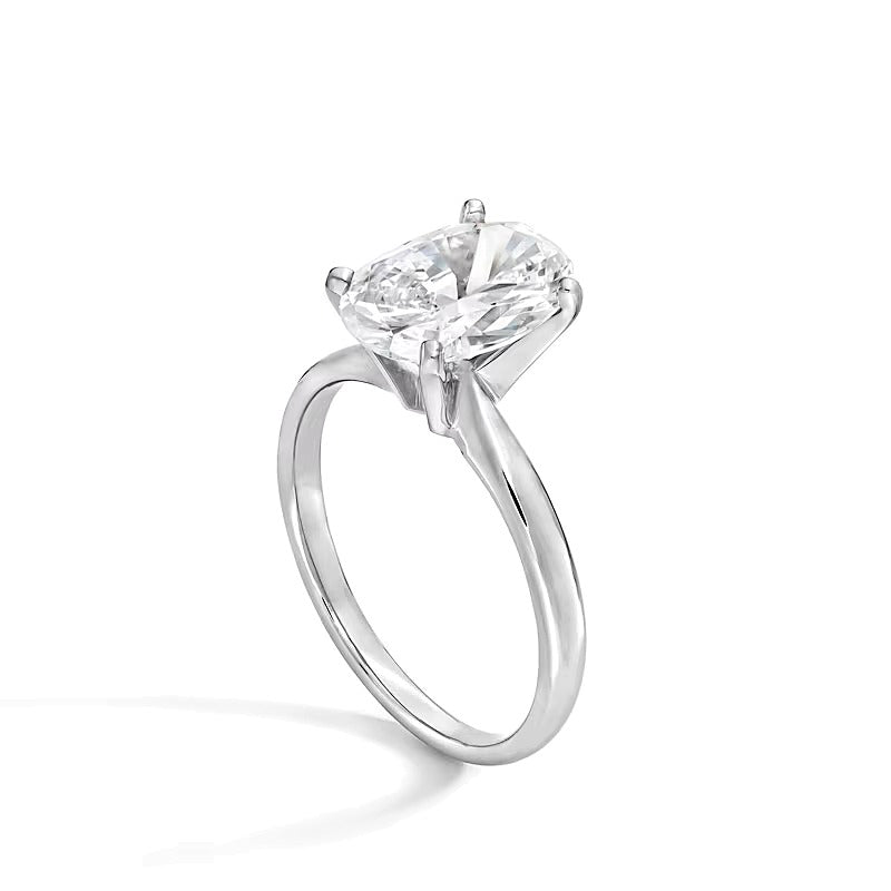 3.0 CT. Ovaler Labordiamant Solitär Verlobungsring in 14K Weißgold (F/VS2)