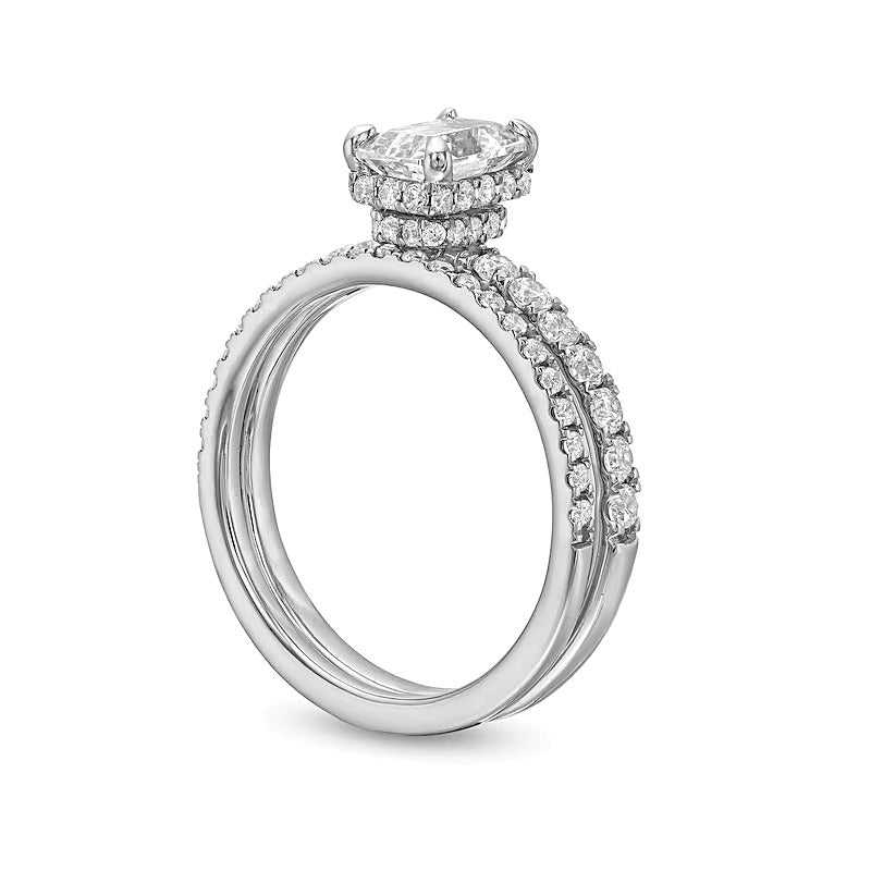 Braut-Set 1.75 CT. TW Labordiamant im Smaragdschliff in 14K Weißgold (F/SI2)