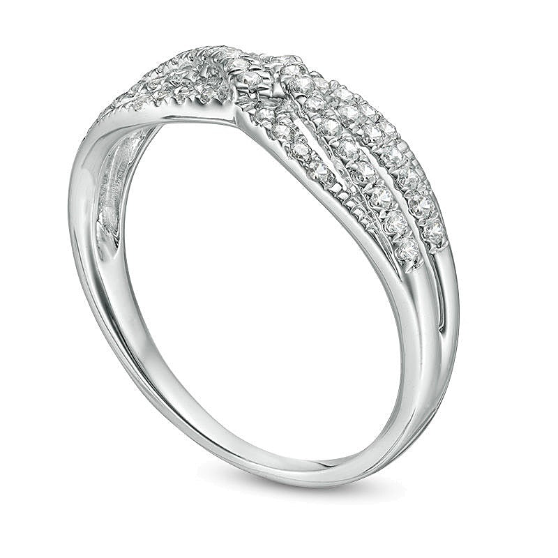 0,33 ct. Gesamtgewicht Diamant Memoire-Ring im Crossover-Design in 10K Weißgold