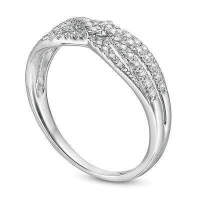0,33 ct. Gesamtgewicht Diamant Memoire-Ring im Crossover-Design in 10K Weißgold
