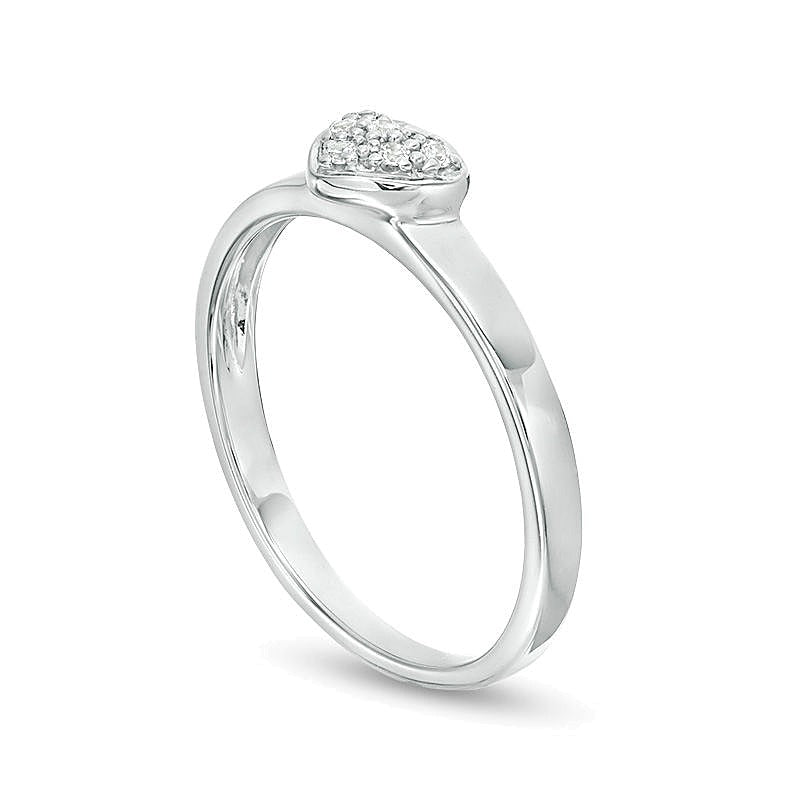 0.05 ct. Gesamtgewicht Komposit-Diamant Freundschaftsring in Herzform aus 14K Weißgold