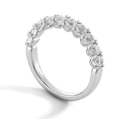 1.0 CT. Gesamtgewicht Diamant Memoire-Ring mit Muschelrand in 14K Weißgold (G/I1)