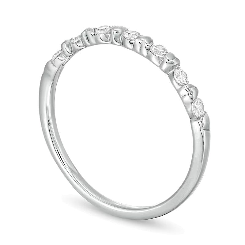 0.2 ct. Gesamtgewicht Diamant Ring mit Herzmuster zum Stapeln in 10K Weißgold