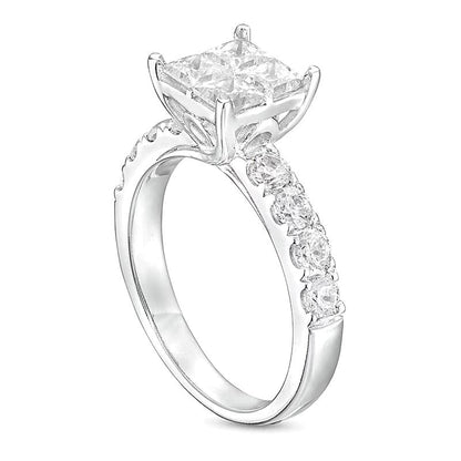 Verlobungsring mit vier Princess-Diamanten 2.0 ct. Gesamtgewicht in 14K Weißgold