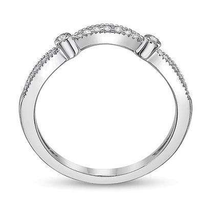 0.1 ct. Gesamtgewicht Diamant-Ring in 10K Weißgold