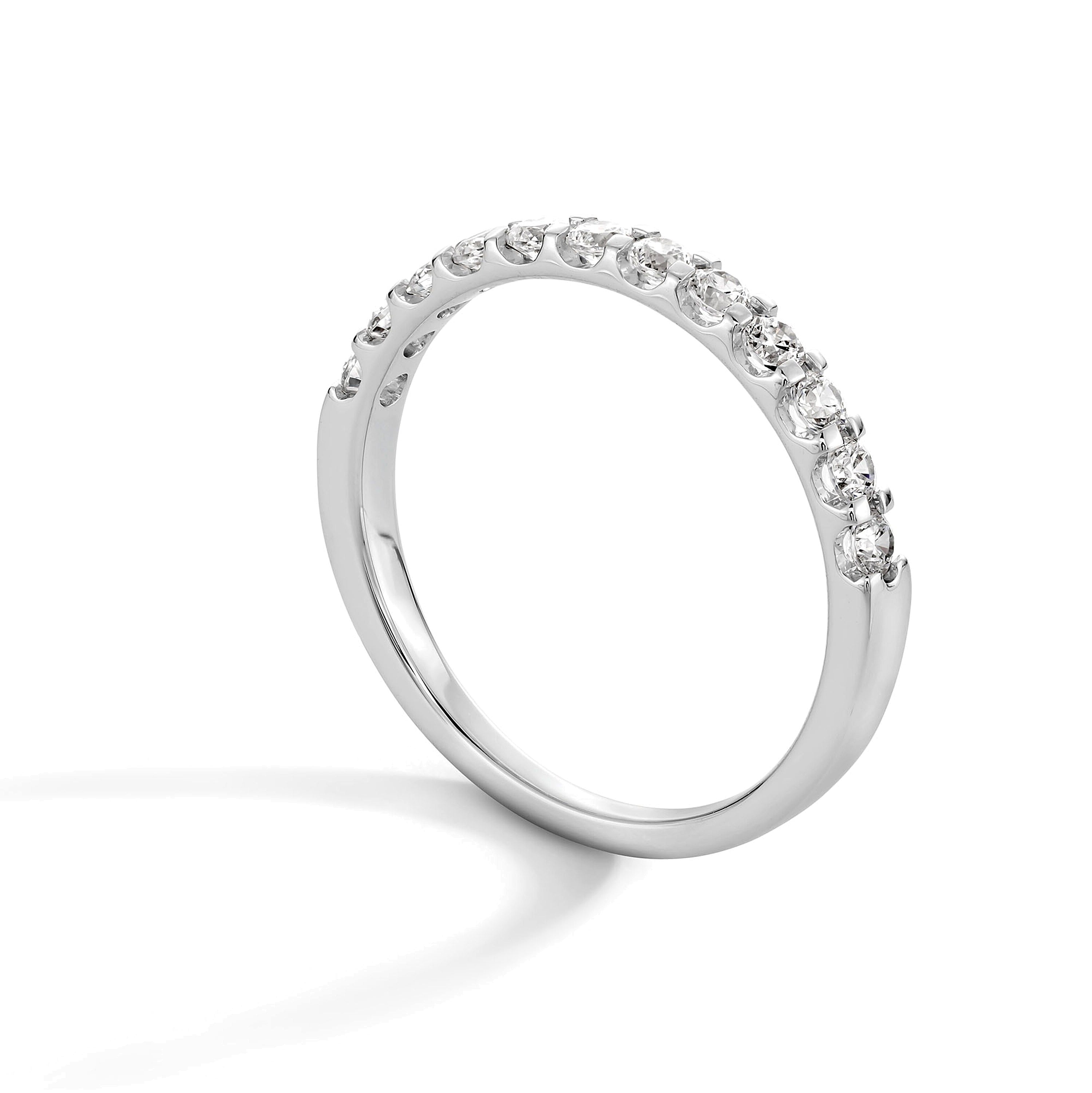 0.5 ct. Gesamtgewicht Diamant-Ring mit Krappenfassung in 14K Weißgold