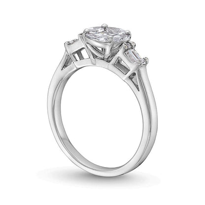 Verlobungsring Komposit mit Diamanten 1.0 ct. Gesamtgewicht in 10K Weißgold