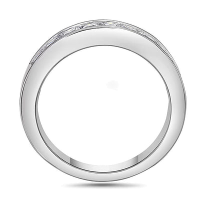 1,0 ct. Gesamtgewicht Diamant-Ehering im Princess-Schliff mit neun Steinen in 14K Weißgold (I/SI2)