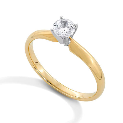 0.33 CT. Diamant-Solitär Verlobungsring in 14K Gelbgold (I/I2)