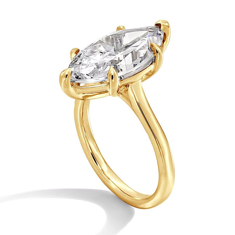 6.0 CT. Solitär-Verlobungsring mit Labordiamant im Marquise-Schliff in 14K Gelbgold (F/VS2)