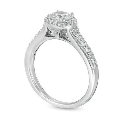 1.0 CT. Gesamtgewicht Diamant-Halo-Verlobungsring in 14K Weißgold