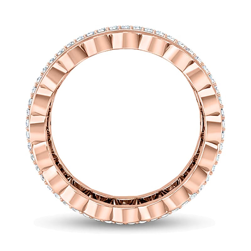 0.38 ct. Gesamtgewicht Diamant Ring dreireihig mit offener Schiene und Marquise in 10K Roségold