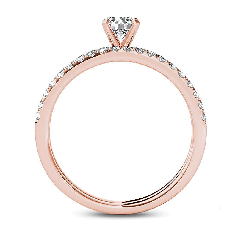 Brautset mit Diamanten 0.75 ct. Gesamtgewicht in 14K Roségold